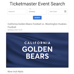 Ticketmaster search preview